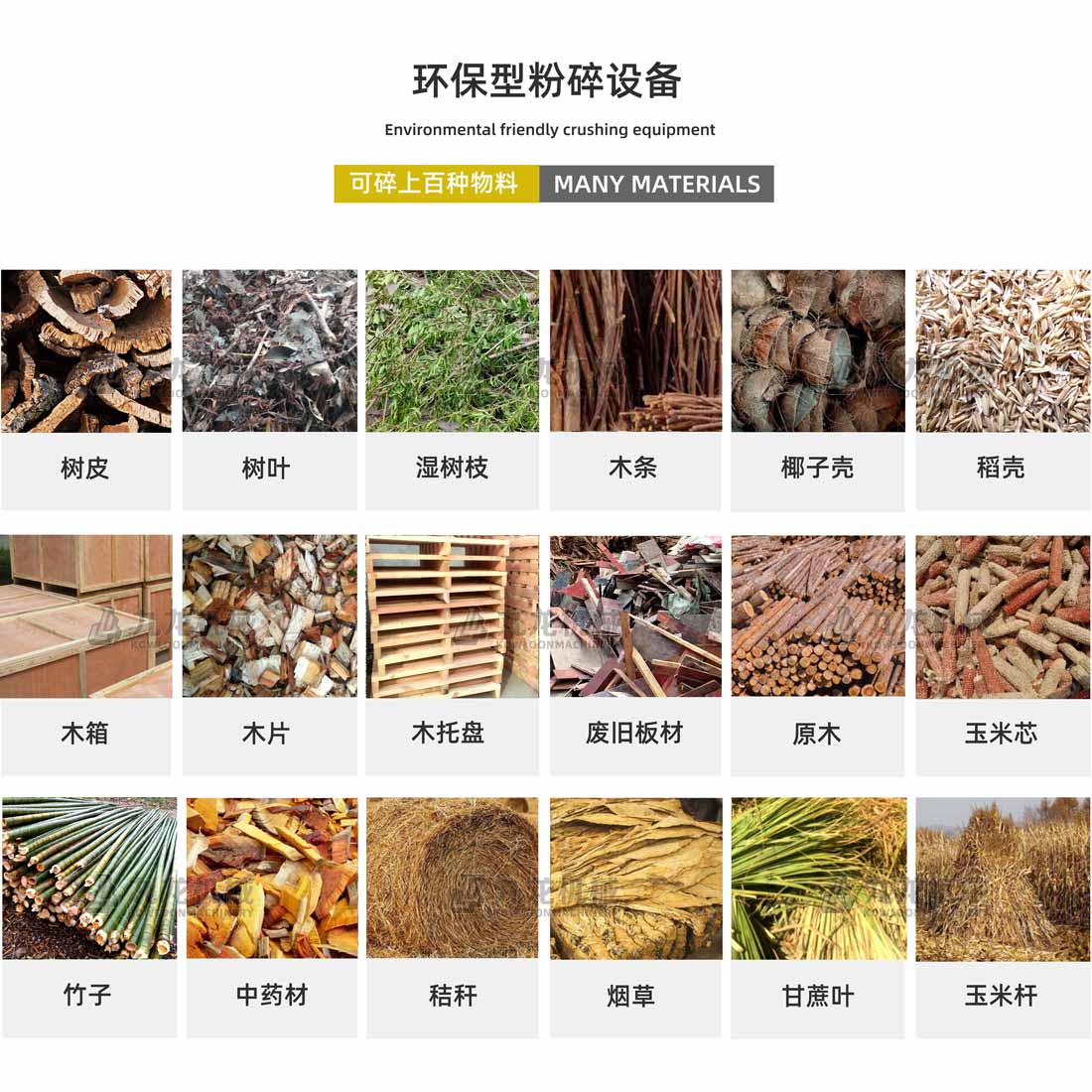 木材粉碎機應(yīng)用物料